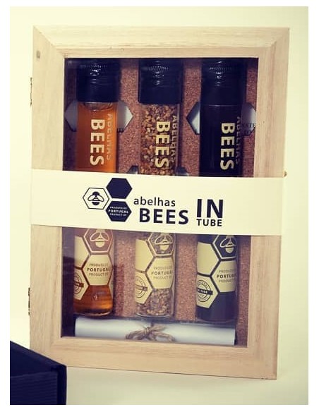 Wood Coffret Bees in Tube (Honey, &Aacute;gua Honey e P&oacute;len) 643g