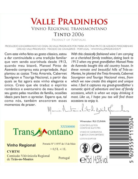 Valle Pradinhos Tinto Magnum 2006 | Valle Pradinhos