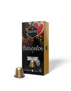 C&aacute;psulas de Caf&eacute; de Alum&iacute;nio Barcelos Kaffa Int. 6 Caixa 10 C&aacute;psulas Comp. Nespresso | Kaffa