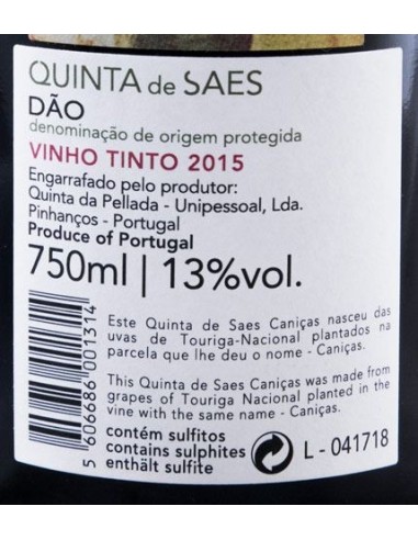 Quinta de Saes Cani&ccedil;as - Touriga Nacional Tinto 2016 | Quinta da Pellada