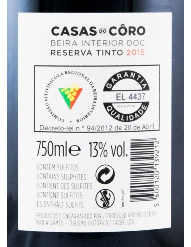 Casas do C&ocirc;ro Reserva Tinto 2015 | Casas do C&ocirc;ro