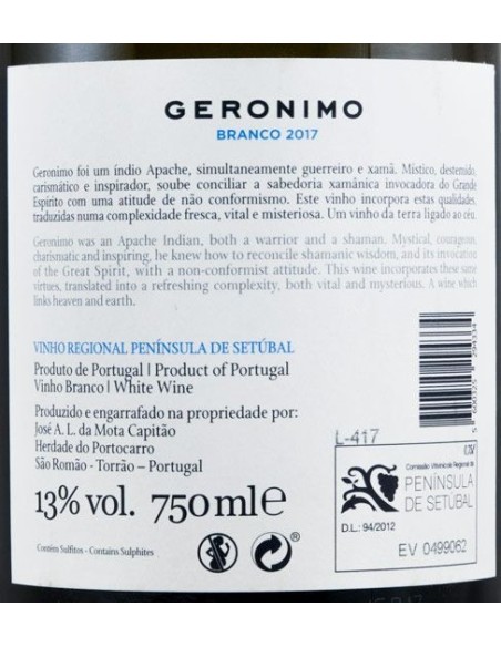 Geronimo White 2019 75cl | Herdade do Portocarro