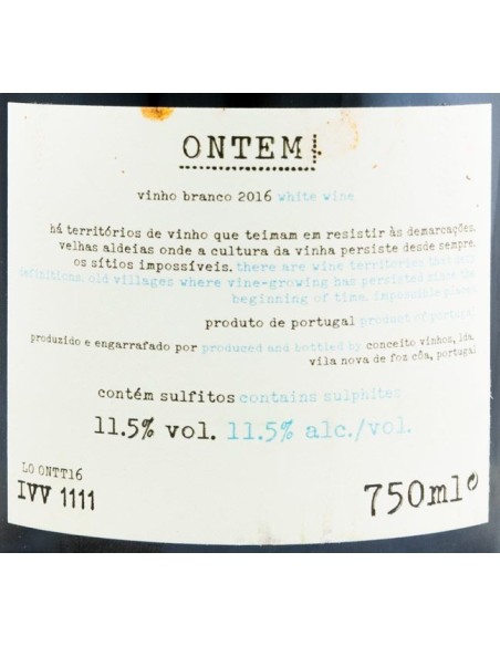 Ontem Branco 2018 75cl | Conceito Vinhos - Wines