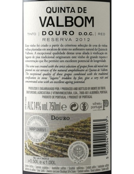 Quinta de Valbom Reserva Tinto 2012 | Herdade Dos Grous