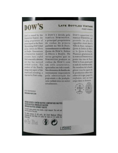 Vinho do Port DOW&acute;S L.B.V 2012 75cl | Symington Family Estates